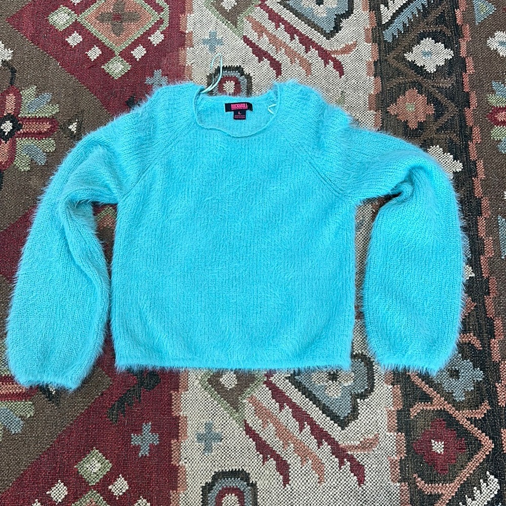 NWOT Rock & Roll turquoise sweater